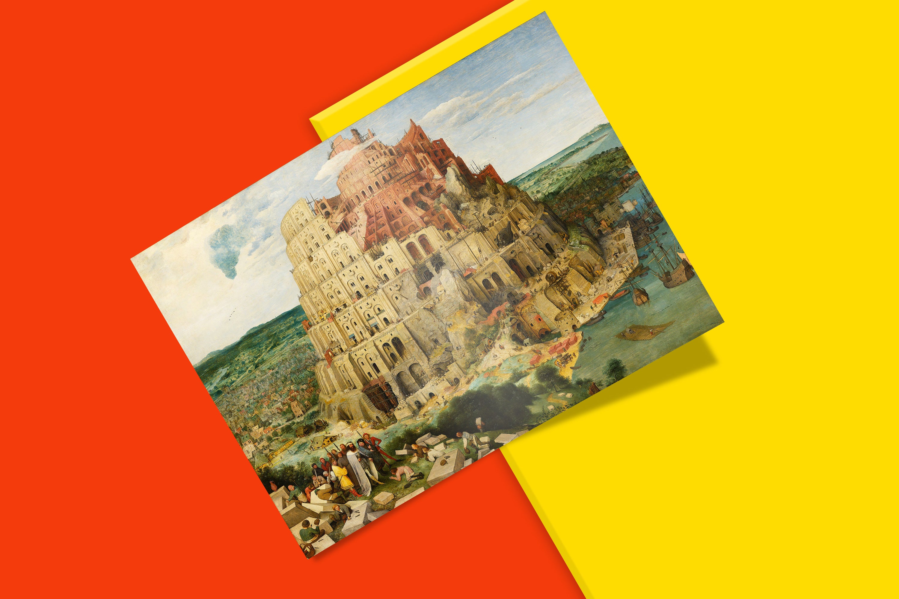 Renaissance art print of Bruegel's Tower of Babel - high-resolution giclee fine art poster perfect for interior design and wall decor