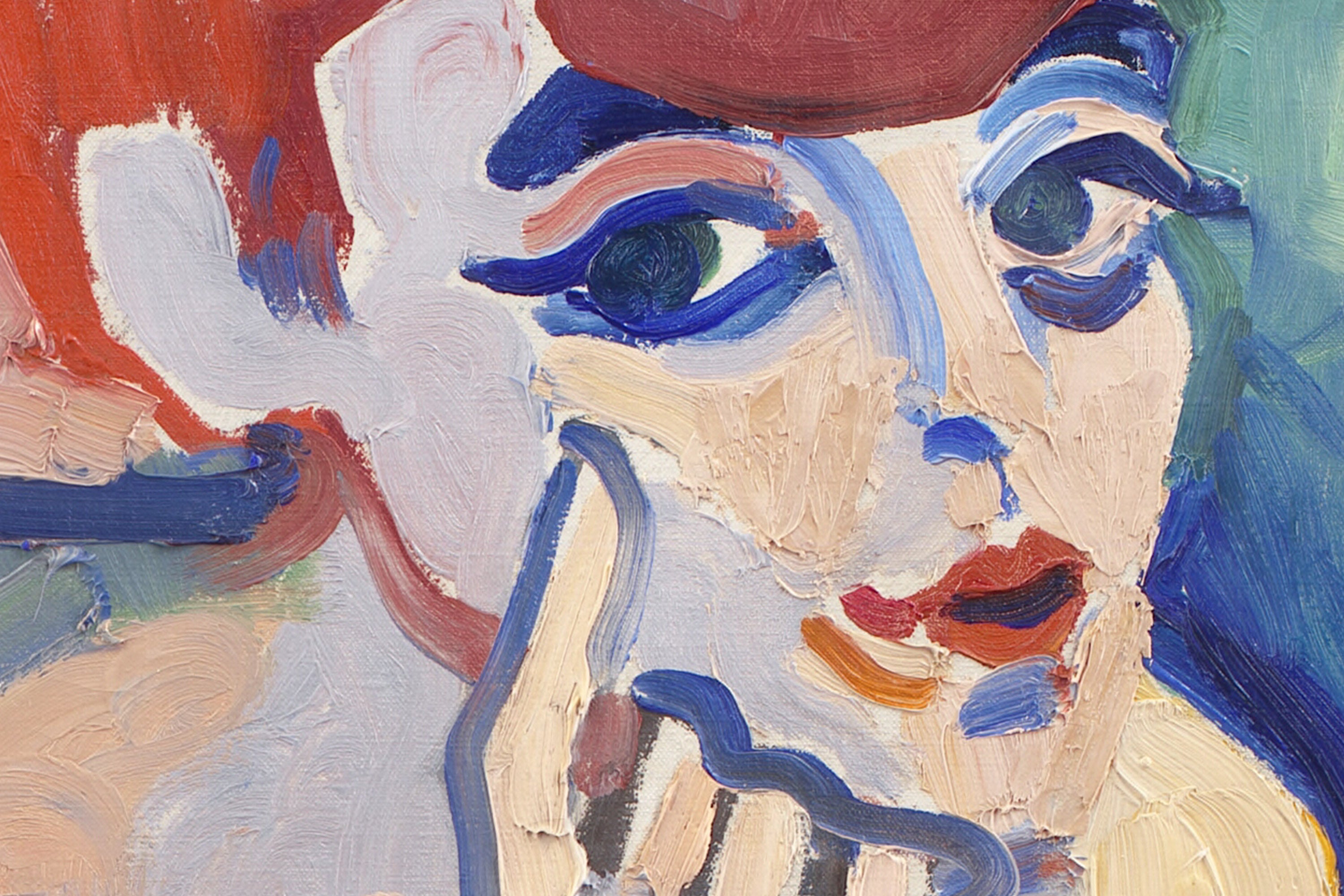 A close-up of the André Derain "Woman in a Chemise" (1906) print crafted using giclée fine art 12-colour printing technology, delivering vibrant, accurate colours with breathtaking depth and detail