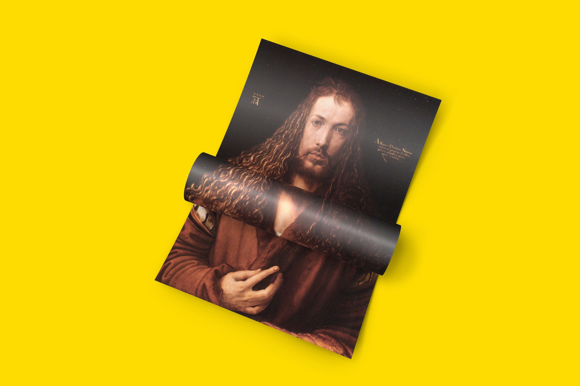 Museum-quality giclée print of Dürer's Self-Portrait at 28 (1500), originally housed in the Alte Pinakothek, Munich.