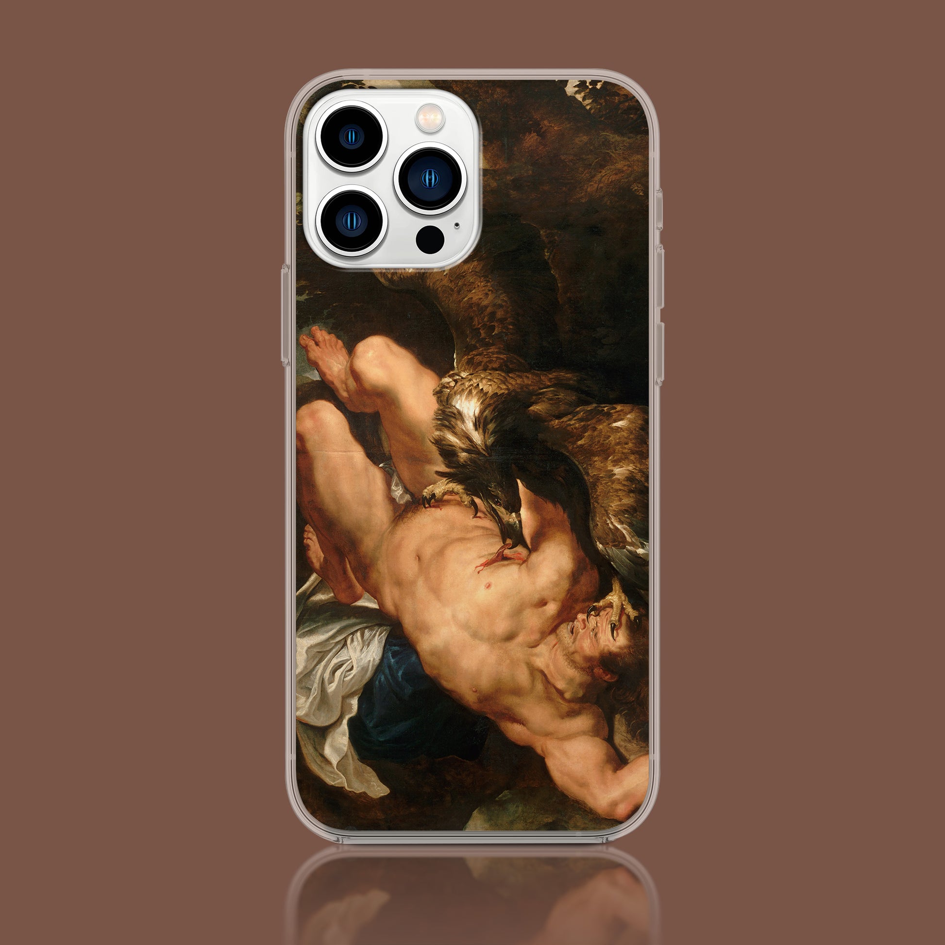 Peter Paul Rubens Prometheus Bound fine art phone case for iPhone, showcasing iconic Baroque masterpiece on a durable protective cover.