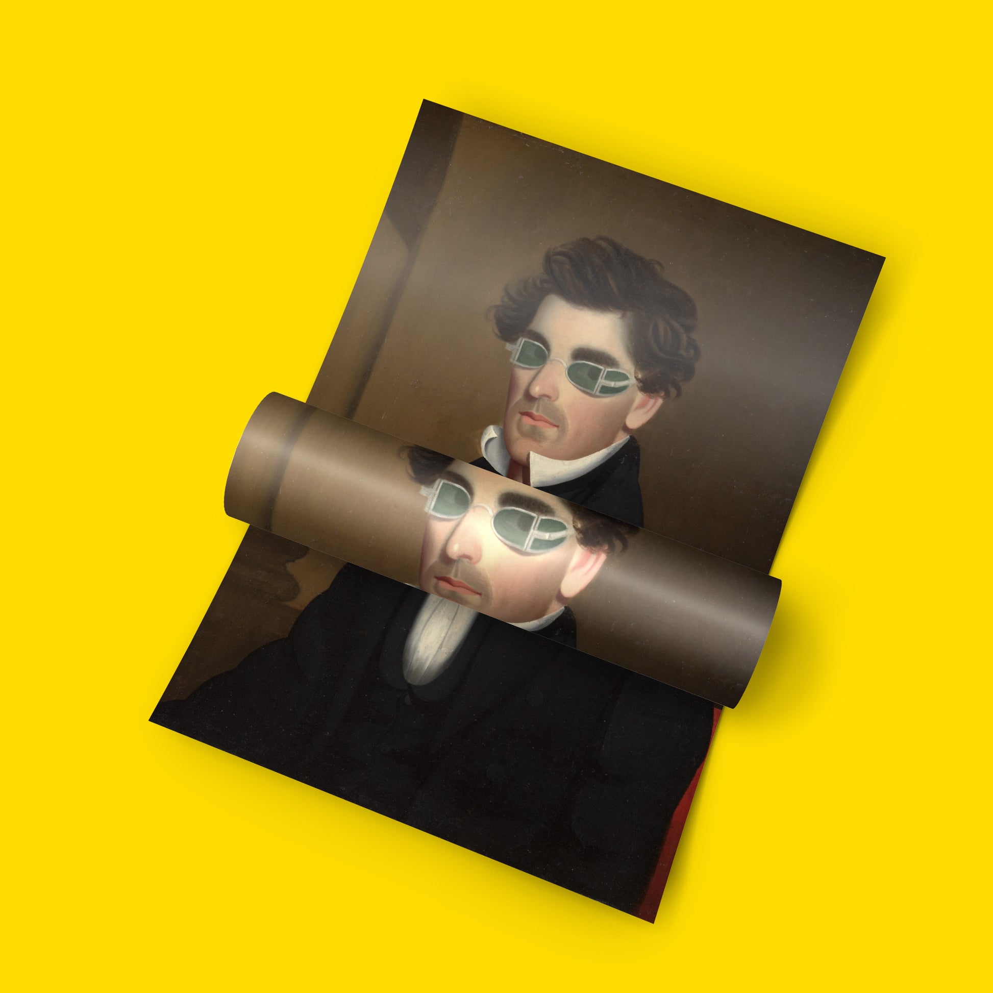 Jeptha Homer Wade Nathaniel Olds wall art print, 19th century American portrait with iconic green spectacles