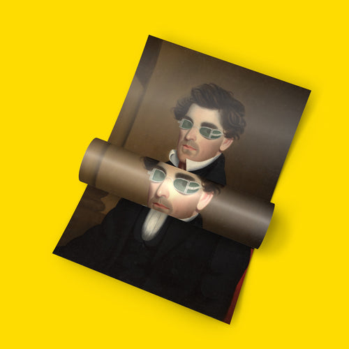 Jeptha Homer Wade Nathaniel Olds wall art print, 19th century American portrait with iconic green spectacles