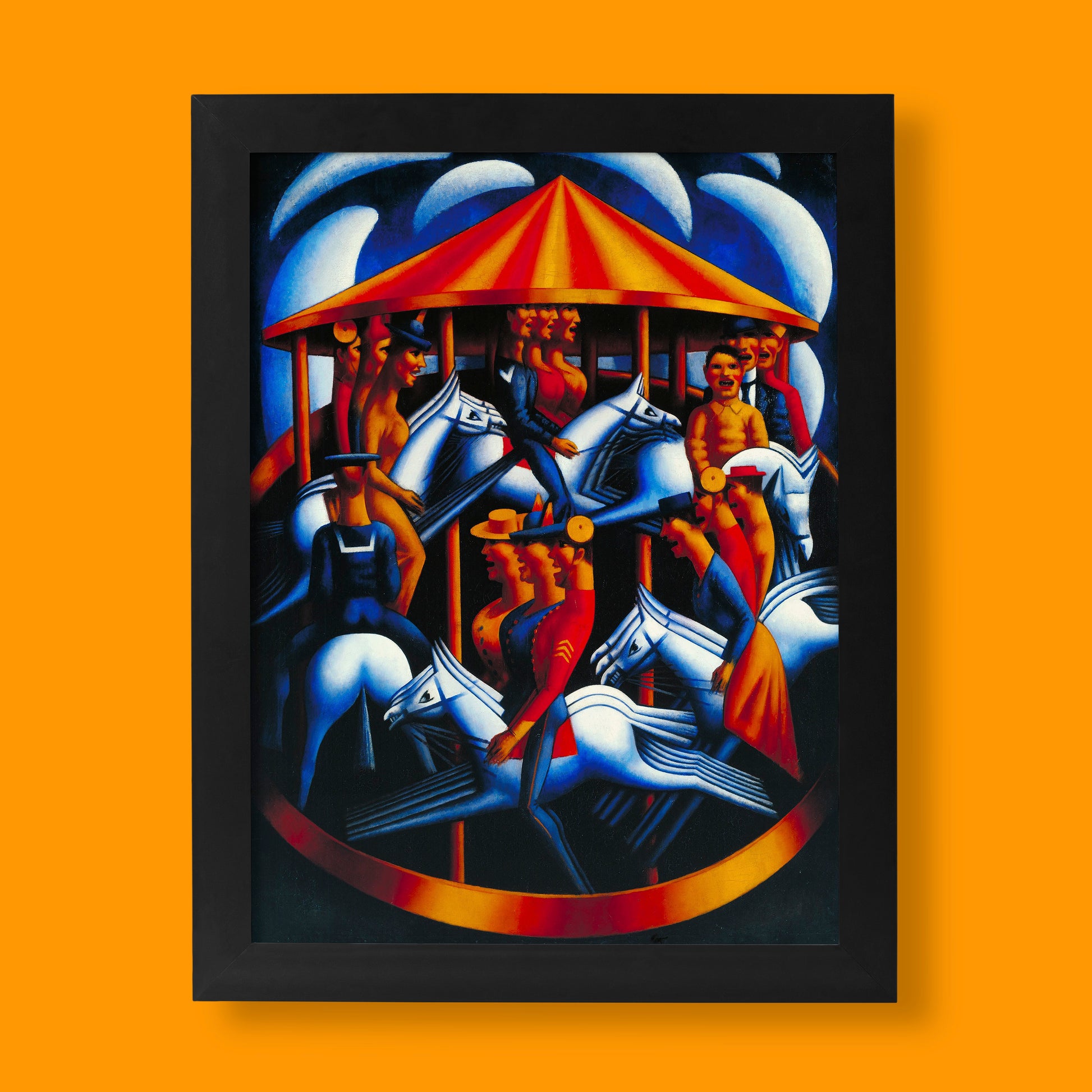 Mark Gertler's "Merry-Go-Round," a famous British modernist painting from 1916, depicting figures on a carousel.