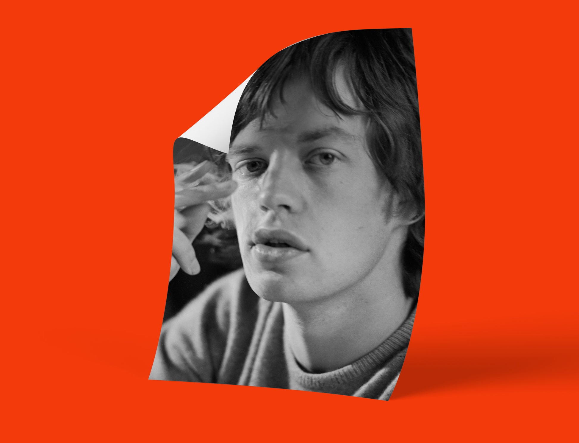 Vintage portrait of Mick Jagger, high-quality archival photographic print, collectible music legend wall art.