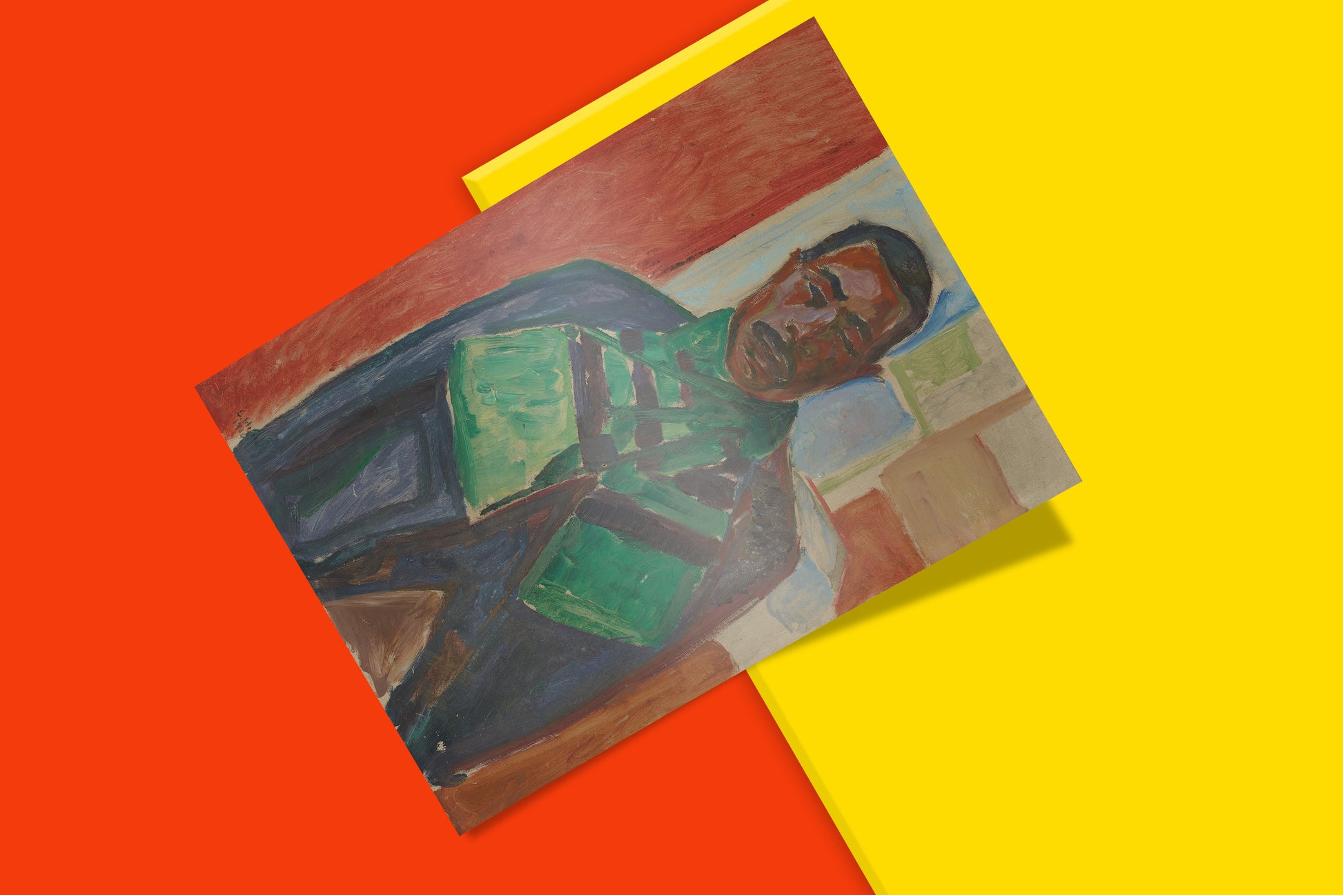 A high-quality reproduction of the "Abdul Karim with a Green Scarf" oil painting by Edvard Munch from the Munch Museum collection.