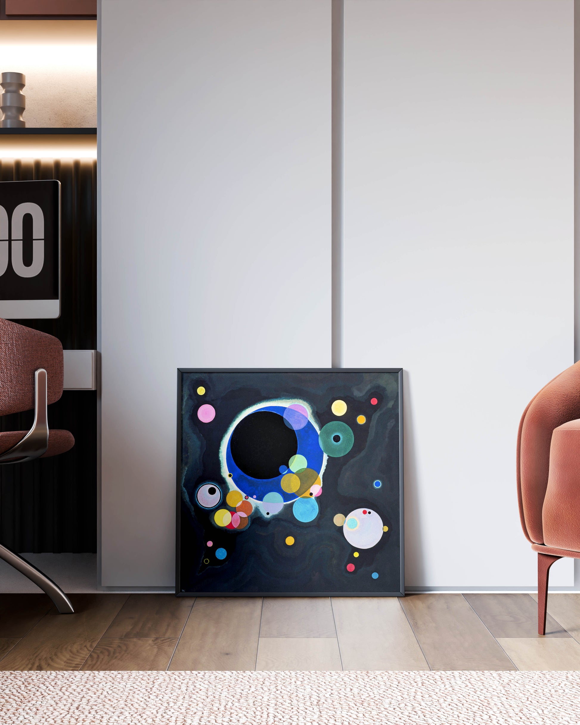 Museum-quality Kandinsky Several Circles art print featuring iconic geometric circle composition, modern abstract wall art for sophisticated home decor
