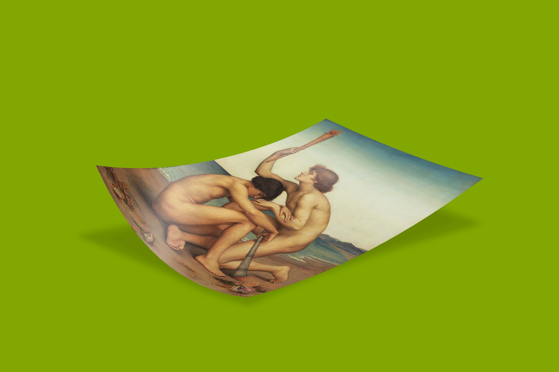 Aesthetic movement fine art poster featuring Evelyn de Morgan's Phosphorus and Hesperus, symbolist painting of the Morning Star and Evening Star, ideal classical art print for home décor