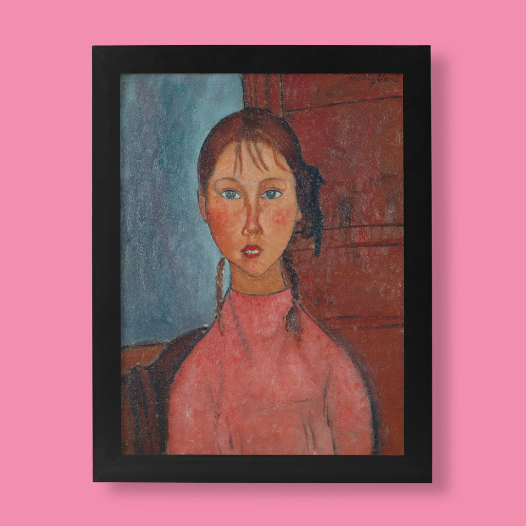 Amedeo Modigliani Girl with Pigtails fine art print, giclée reproduction on 200gsm matte paper
