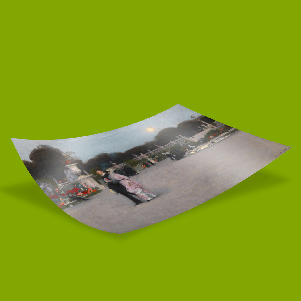 Impressionist art print of Luxembourg Gardens Paris by John Singer Sargent, premium giclée wall art for home decor