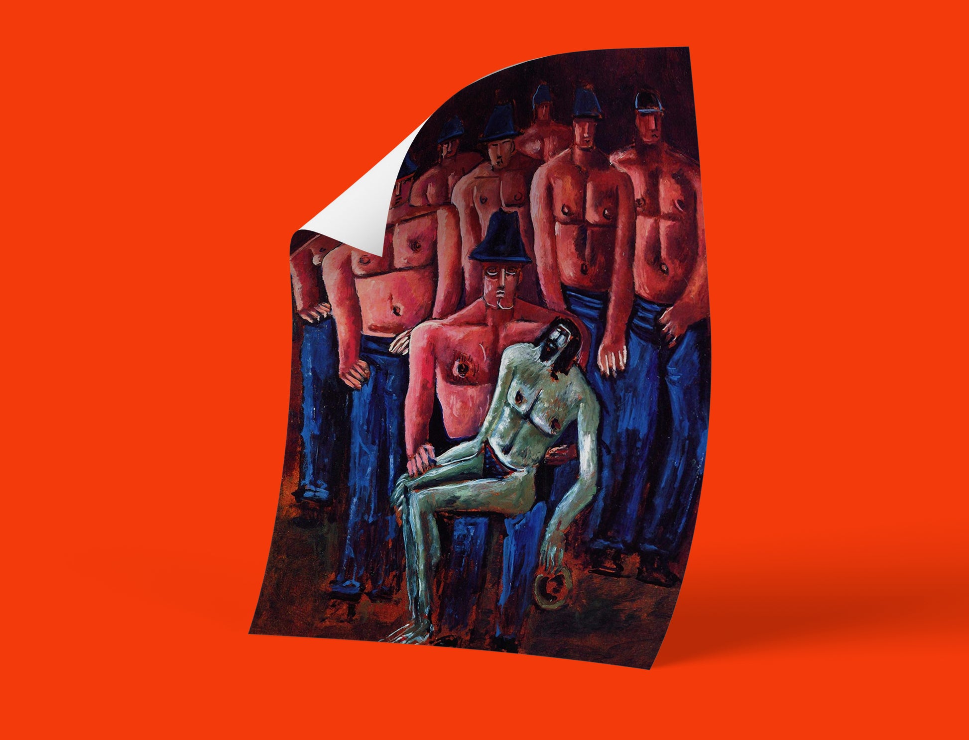 Late-period Marsden Hartley religious art print showing Pietà reimagined with male bodies, high-resolution reproduction of American modernist devotional painting for art collectors