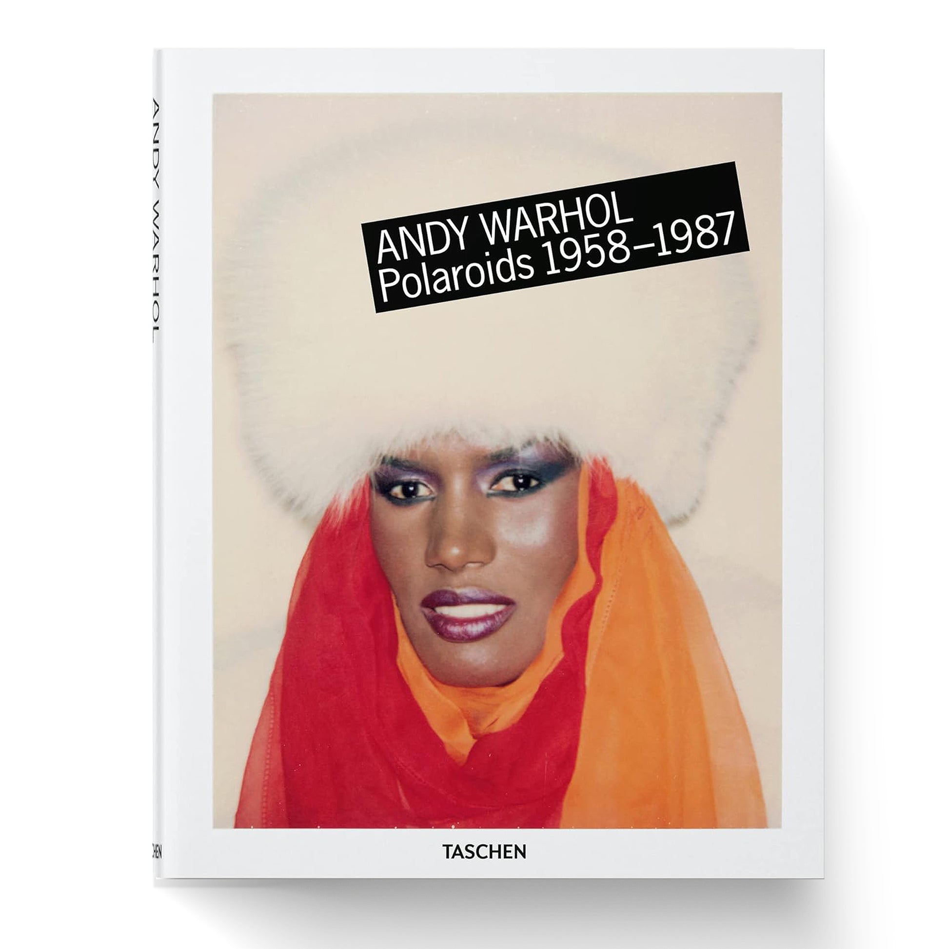 Andy Warhol Polaroids 1958-1987 luxury hardcover art book cover by Taschen, featuring a portrait of Grace Jones.