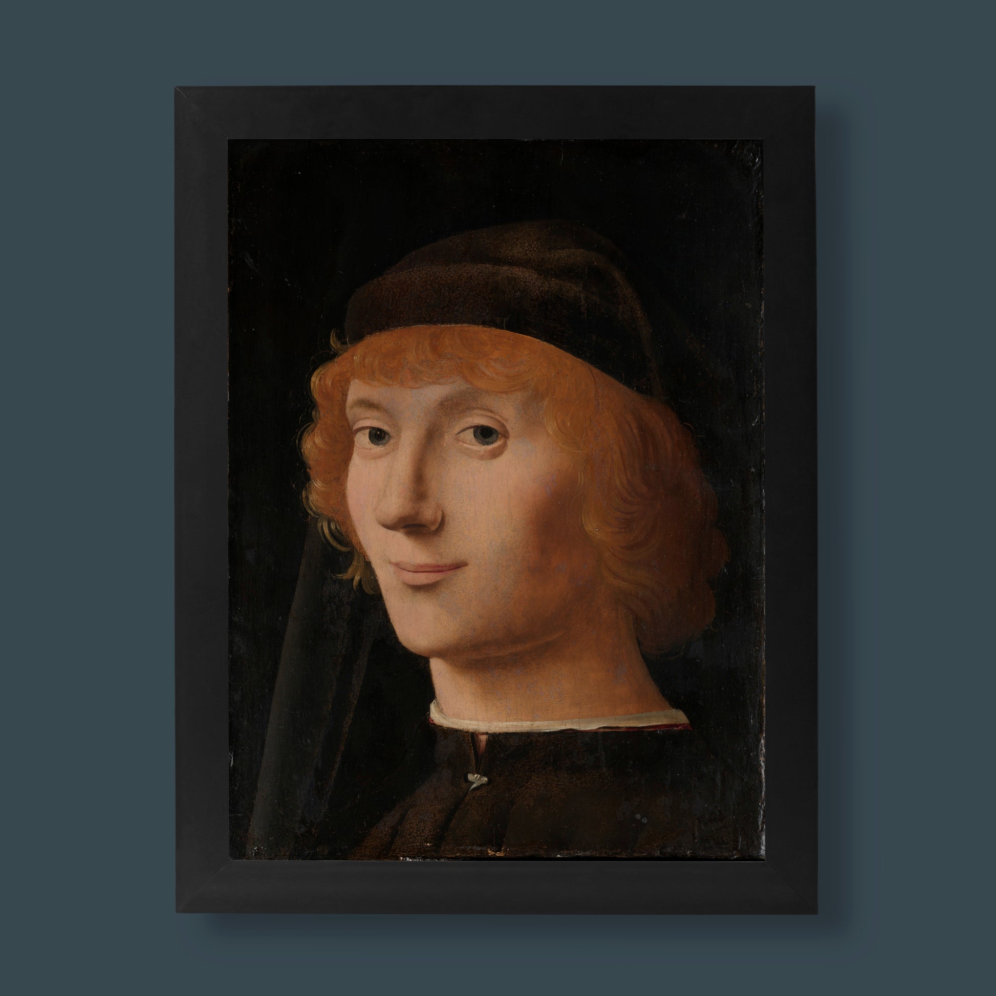 Antonello da Messina's 'Portrait of a Young Man' fine art print on high-quality giclée paper, perfect for wall art and home decor.