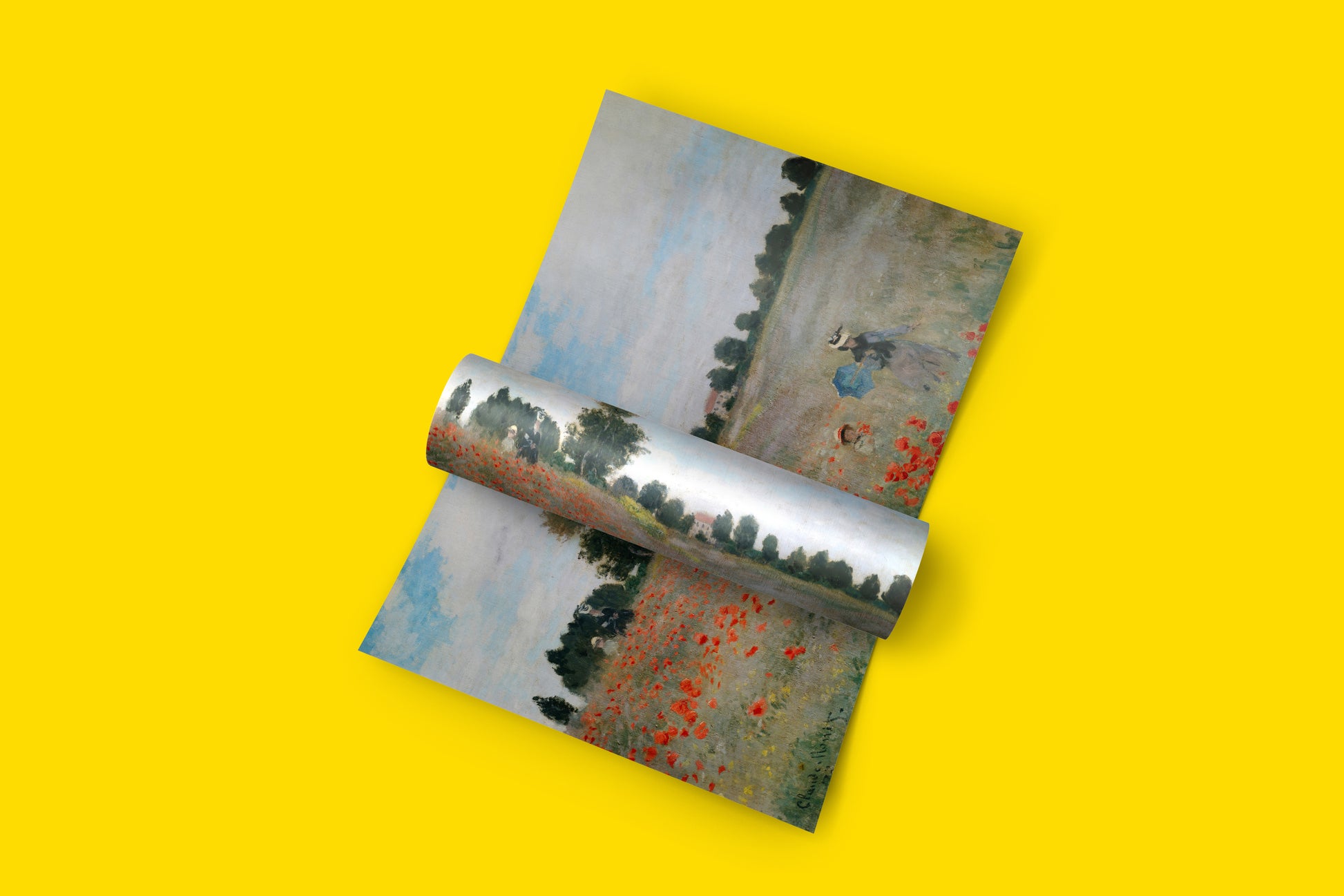 ART SNOB fine art poster of Claude Monet's Poppy Field painting, showcasing a high-definition reproduction of the famous artwork.