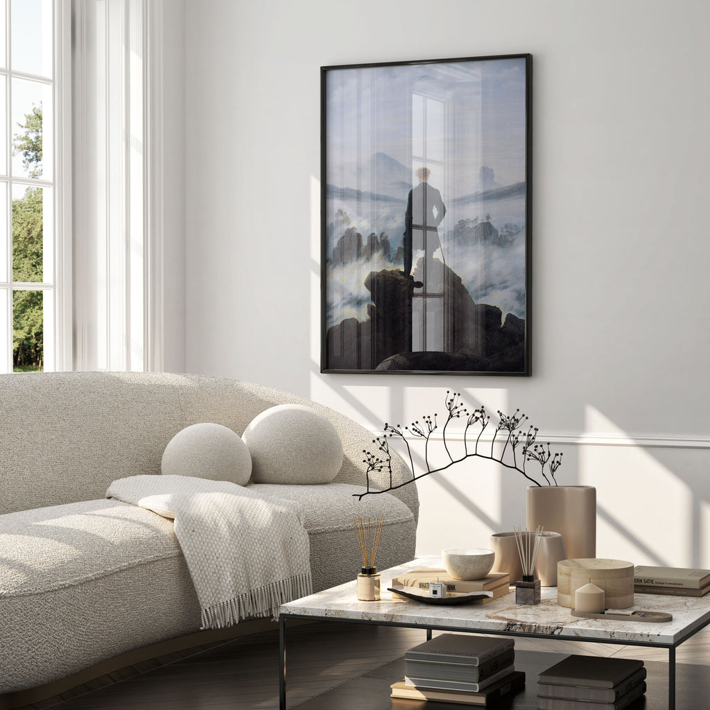 German Romantic art wall art print of Friedrich's Wanderer Above the Sea of Fog, museum quality giclée print on FSC-certified matte paper