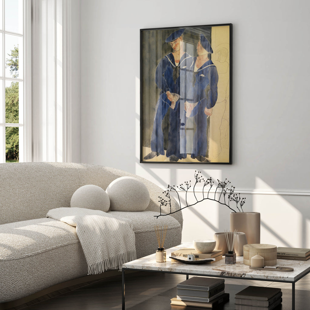 Side-by-side comparison showing vibrant 12-color giclée print quality and color accuracy on Charles Demuth’s modernist masterpiece.