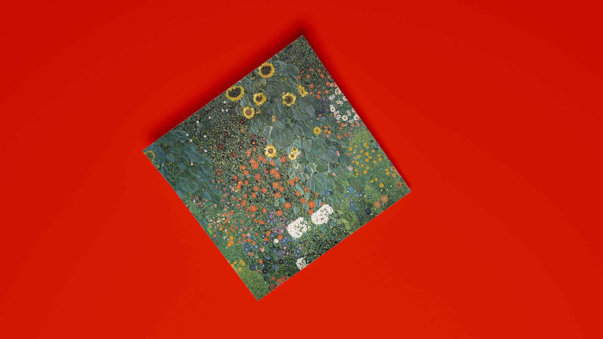 Luxury reproduction of the Gustav Klimt 'Flower Garden' painting, a timeless piece of wall decor for a designer home.