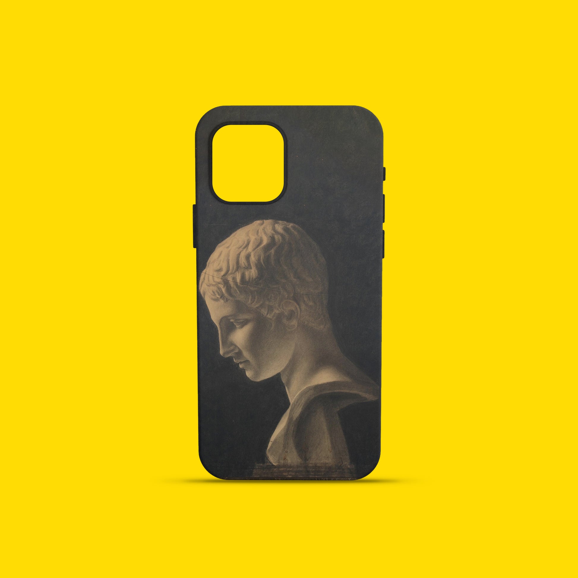 The Lili Elbe Greek Youth phone case showcased in a lifestyle setting, highlighting the unique art design inspired by the 1903 painting. The case shows the wraparound print on the back and sides.