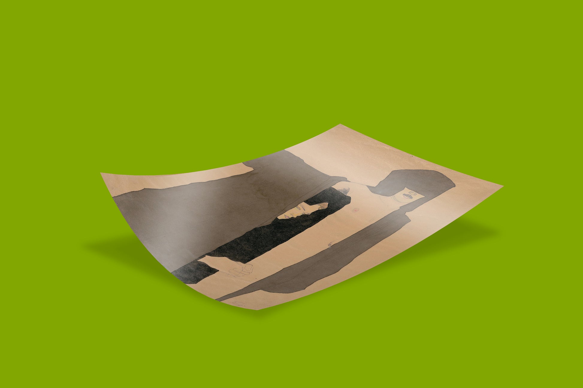 Austrian Expressionist art print by Egon Schiele showing psychological portrait of couple in close embrace - contemporary fine art wall decor