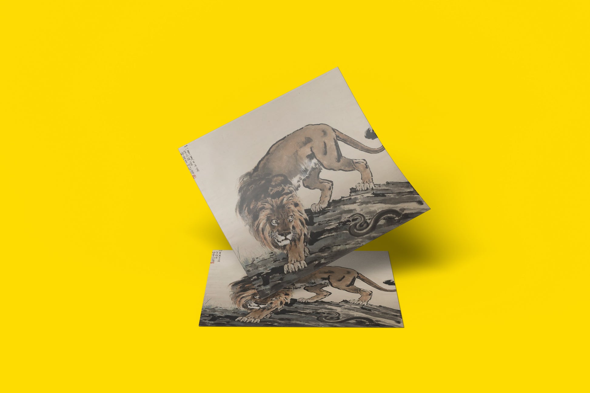 Museum-quality art print of "Sidelong Glance," an expressive animal painting with vivid colours.