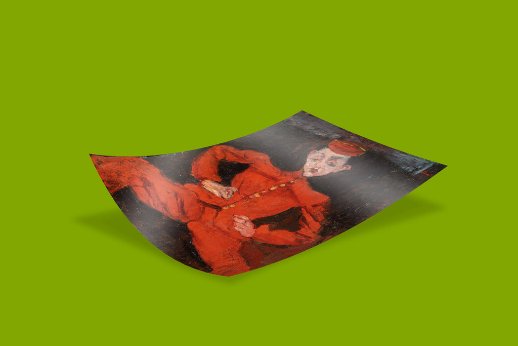 High-resolution art print reproduction of Chaim Soutine's famous Bellboy portrait - School of Paris Expressionist wall art for luxury home decor