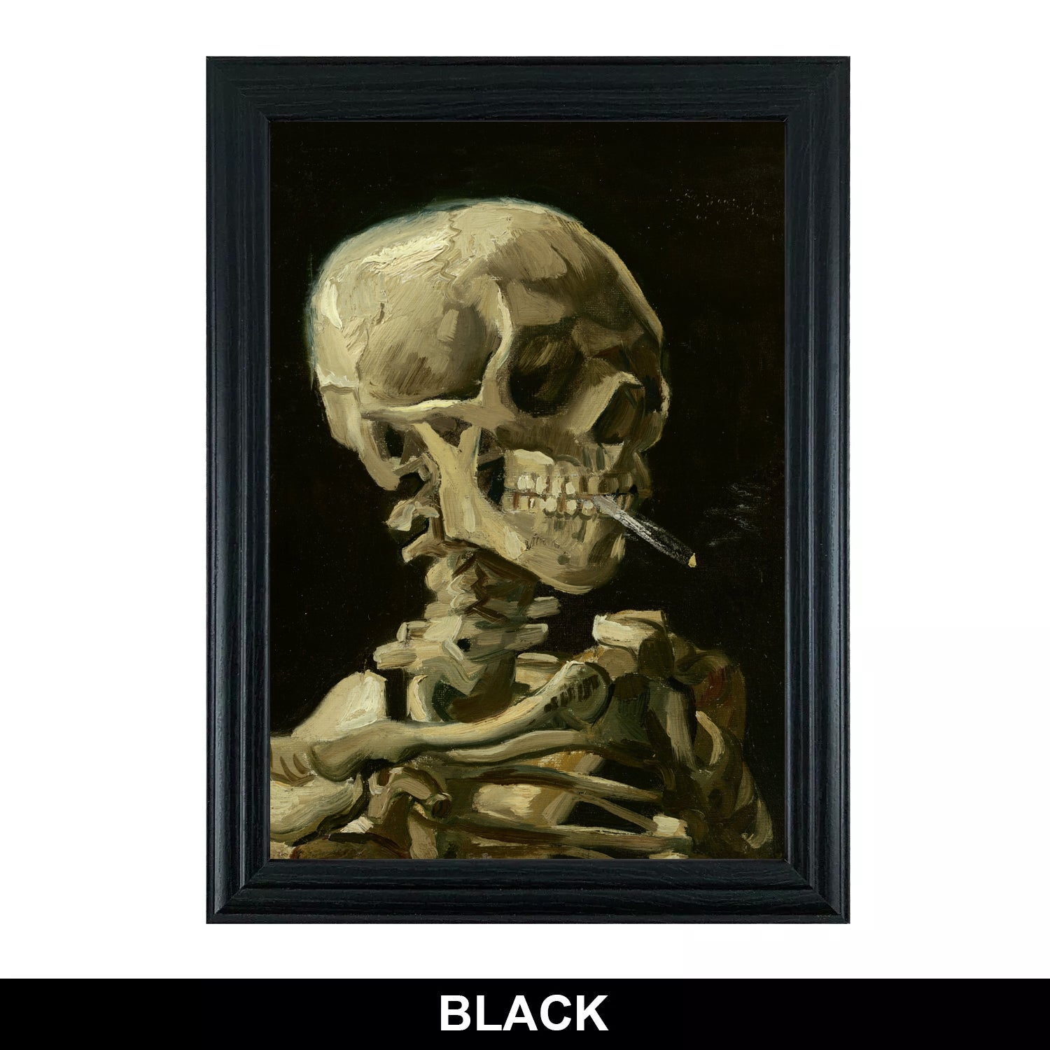 Black A4 classic style picture frame for art prints and wall art, UK handmade wooden-effect photo frame with shatterproof Perspex glazing