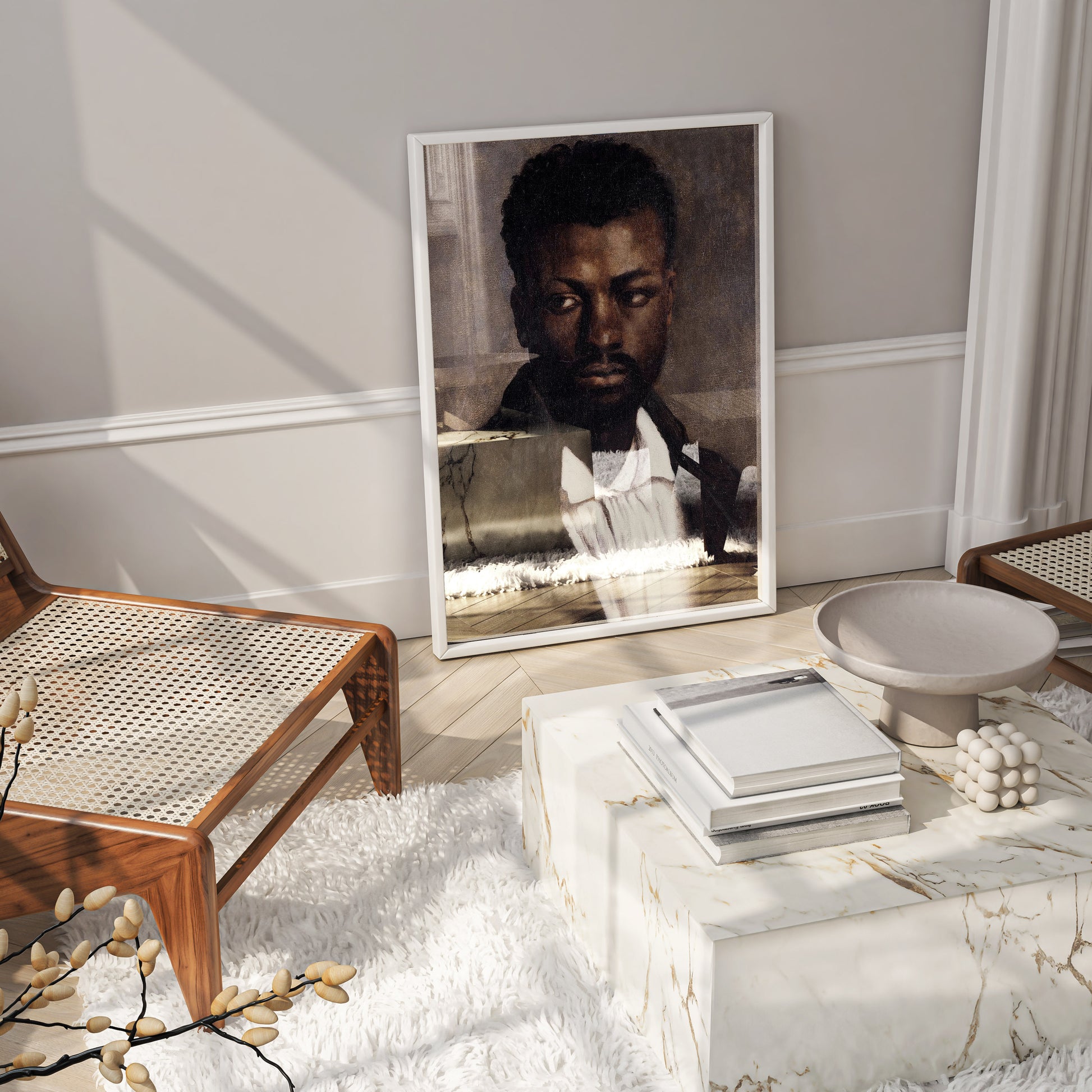 Framed Théodore Géricault Portrait of a Black Man fine art print showing premium framing options for classic wall art