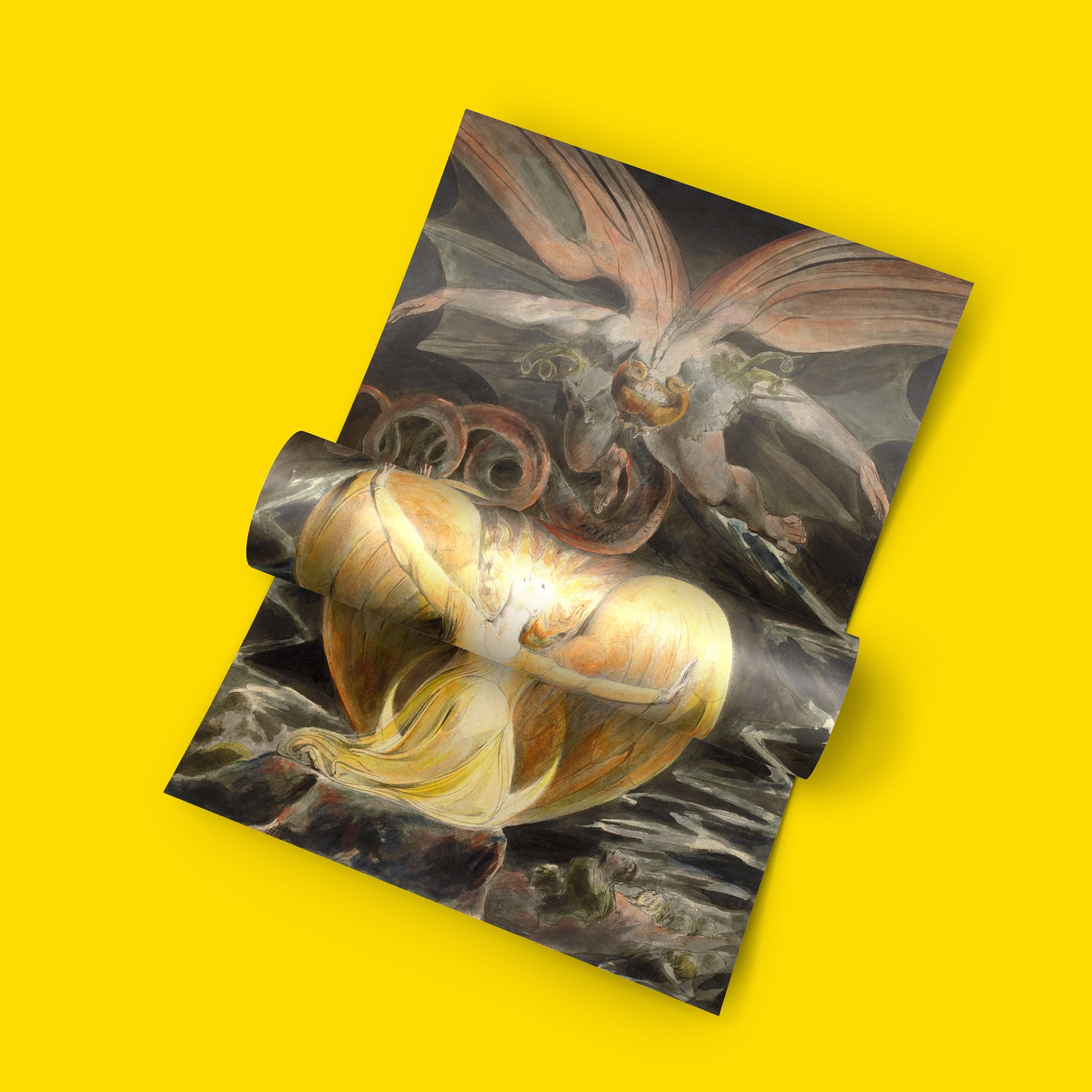 William Blake Great Red Dragon art print inspired by the Book of Revelation, high-quality fine art poster with vivid colour reproduction