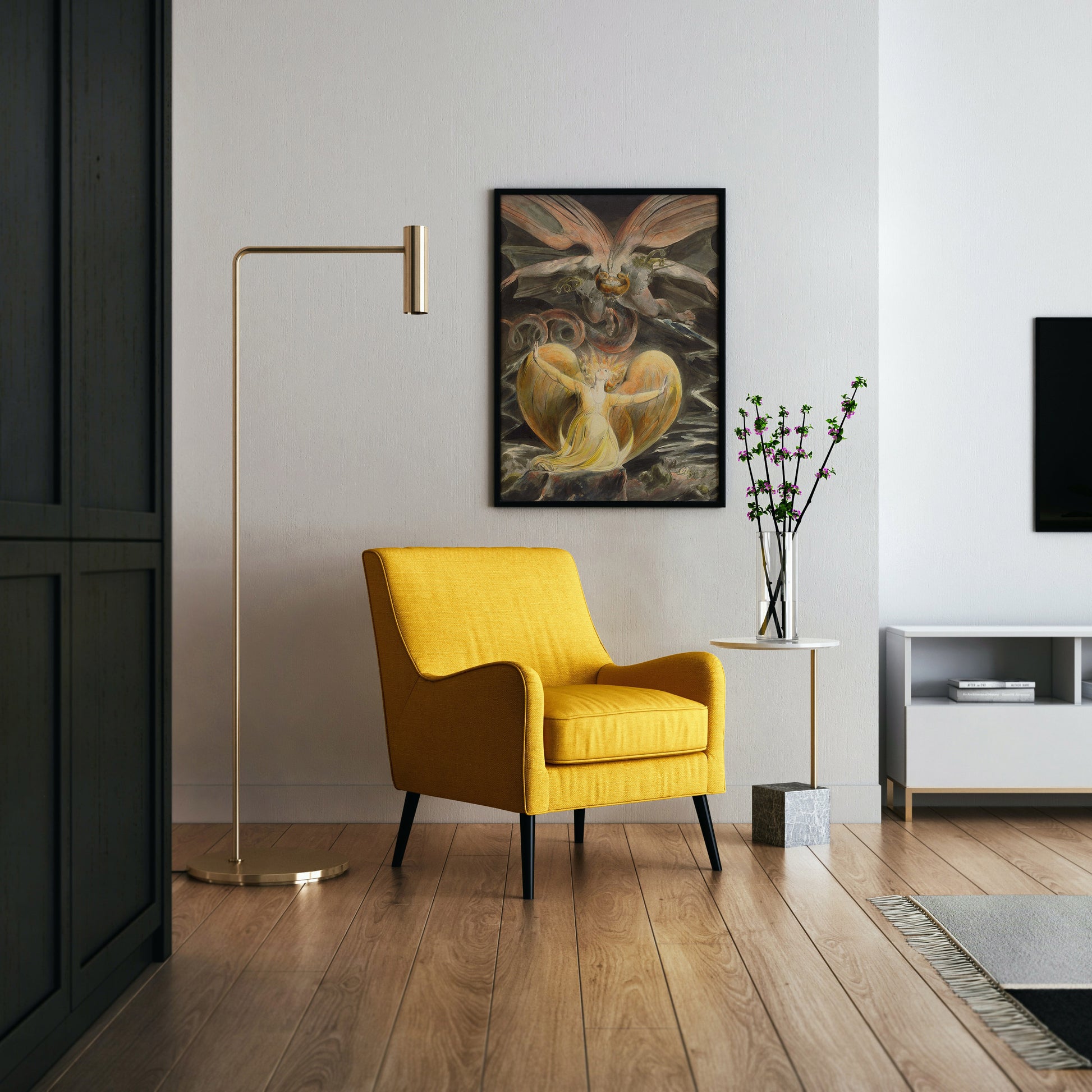 William Blake Great Red Dragon watercolour fine art poster print, 200gsm FSC-certified paper, available in multiple sizes