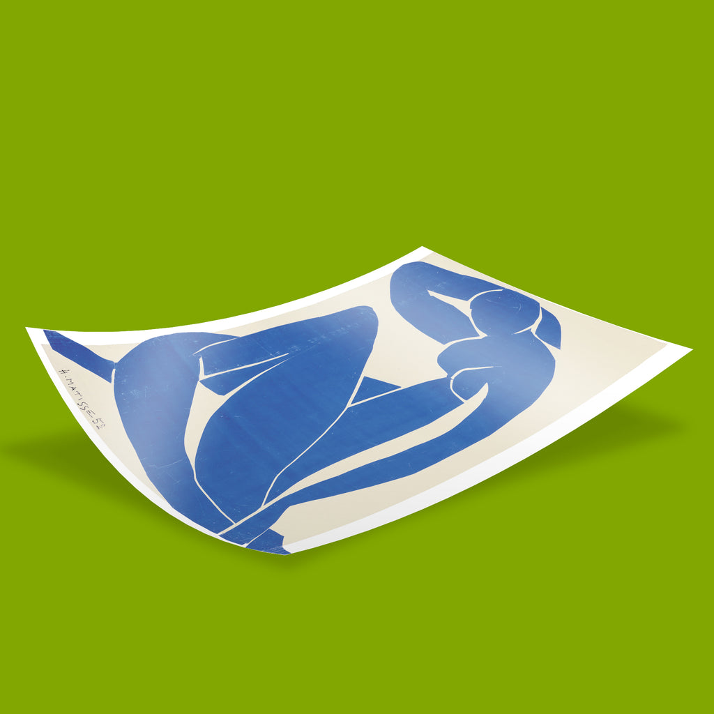 Matisse abstract blue figure art print - timeless wall decor featuring iconic seated nude composition