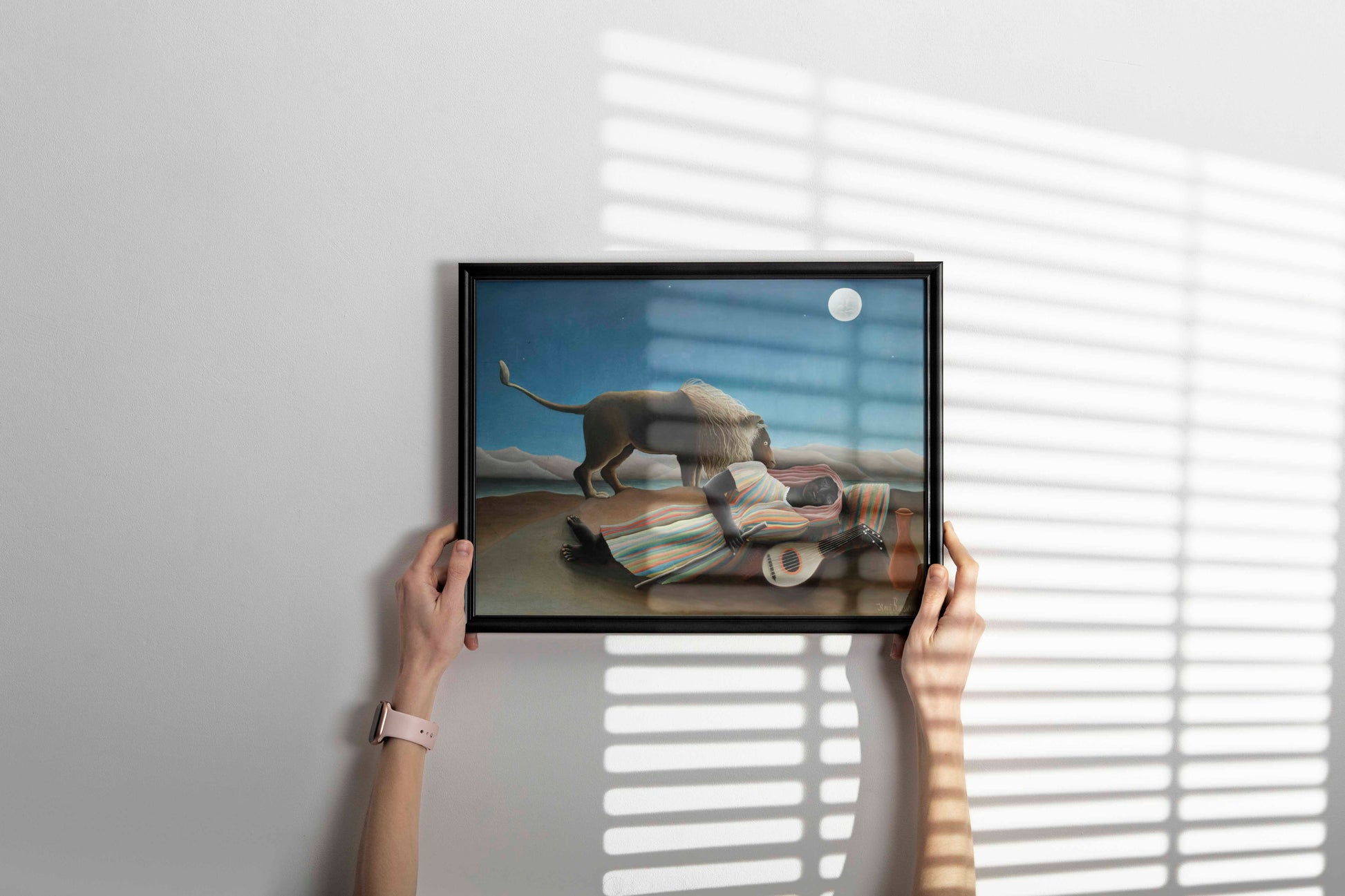 The Sleeping Gypsy painting by Henri Rousseau as high-quality wall art for home interiors