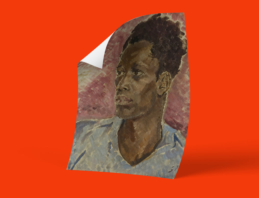 Portrait of Henry Thomas Jamaican Man by Royal Academy artist Glyn Warren Philpot, premium art print showing groundbreaking representation of Black sitter in British modernist style