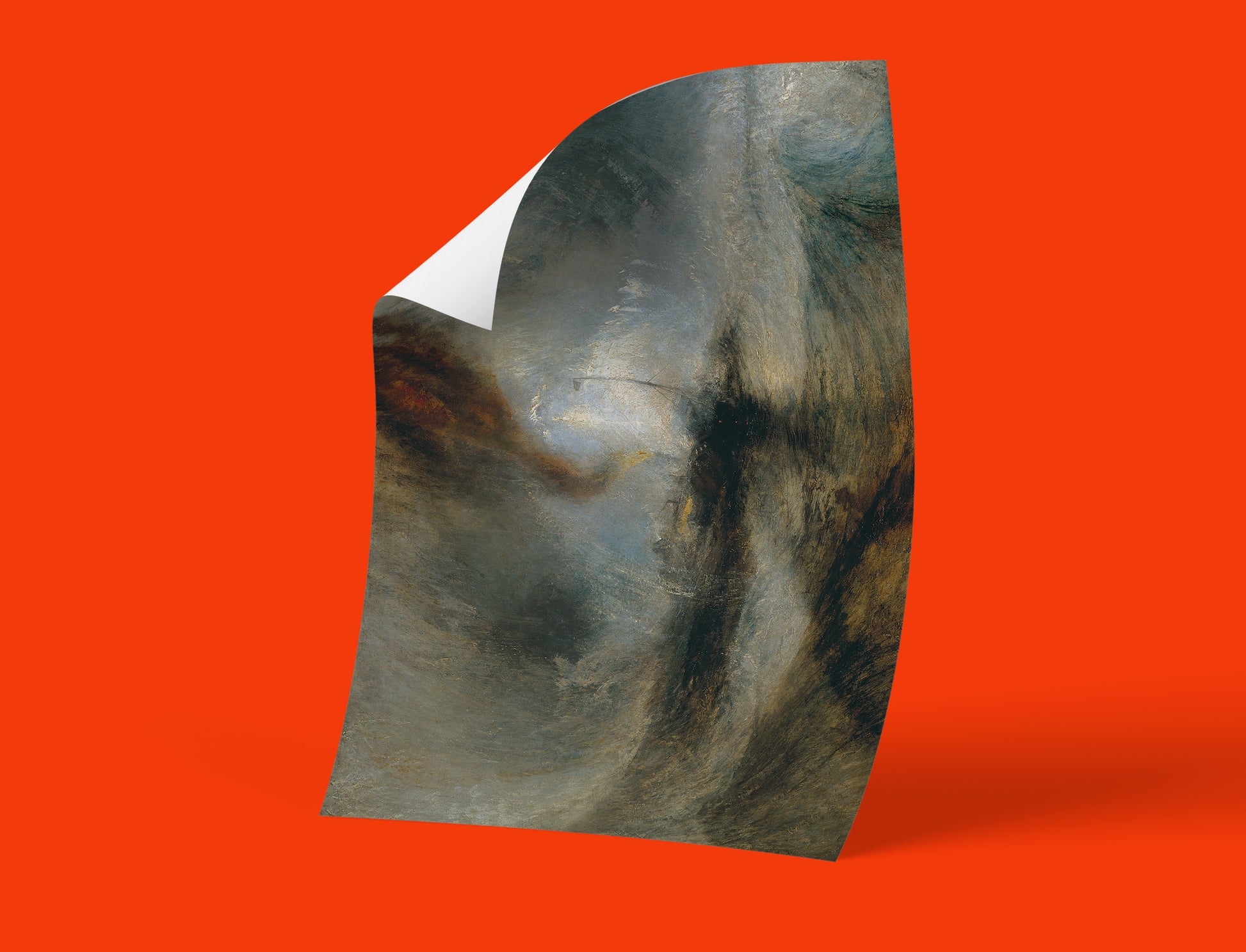 British Romantic landscape art print by J.M.W. Turner depicting Snow Storm with paddle steamer, available as premium wall art poster