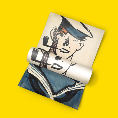 High-quality giclée art print of Francis Cadell's "A Sailor Print" depicting a sailor portrait by the renowned Scottish Colourist.