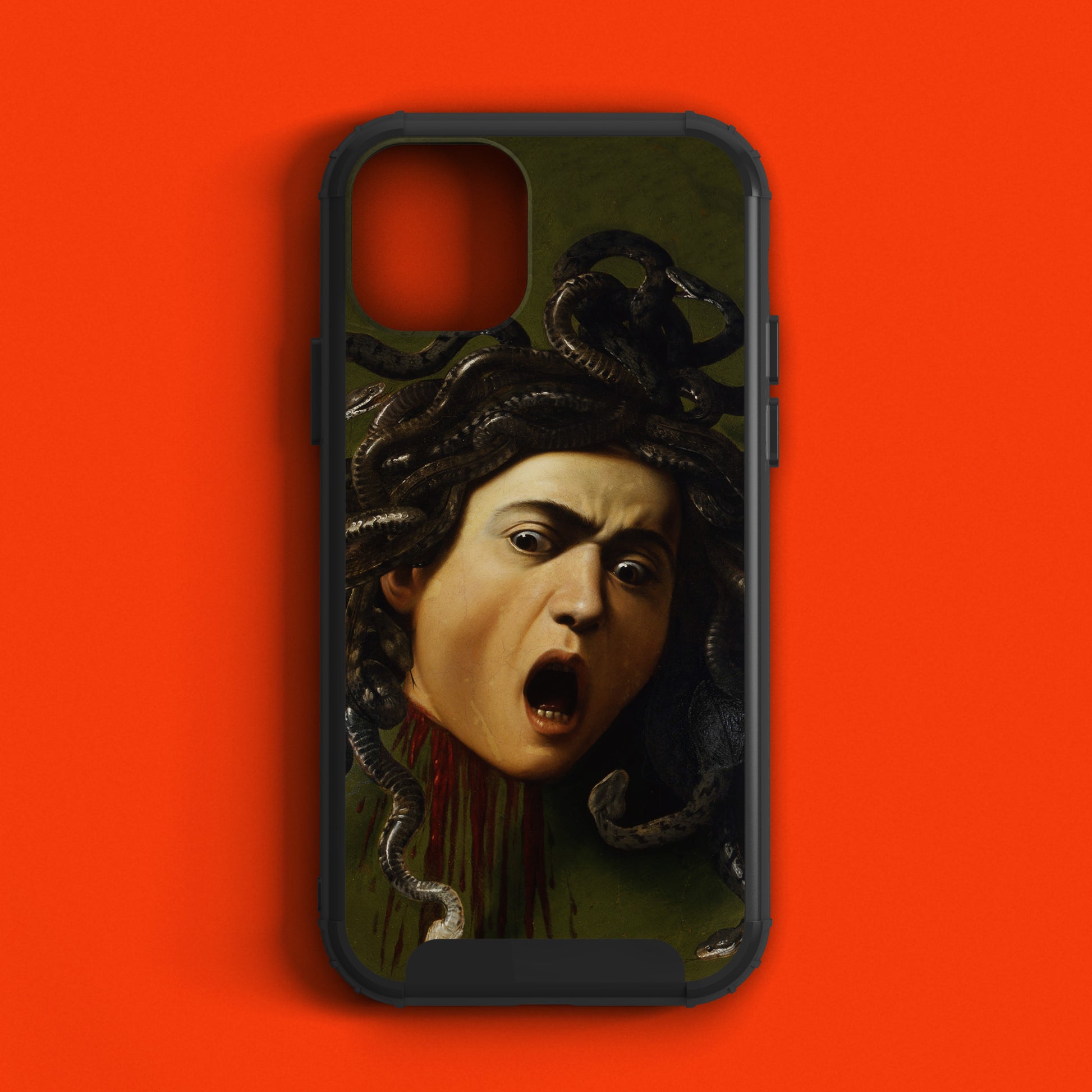Medusa by Caravaggio, reimagined as a bold designer phone case print.