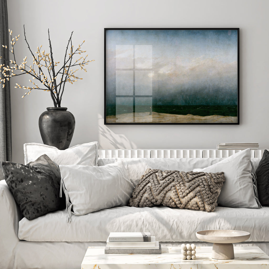 Monk by the Sea wall art print by Caspar David Friedrich, a landmark Romantic painting reproduced in rich giclée colour on 200gsm matte FSC-certified paper
