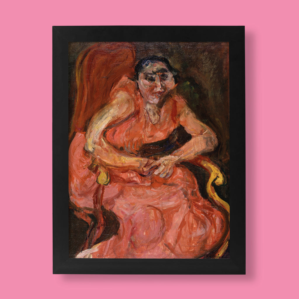 Chaim Soutine Woman in Pink fine art print - School of Paris Expressionist painting reproduction for modern wall art and contemporary home decor
