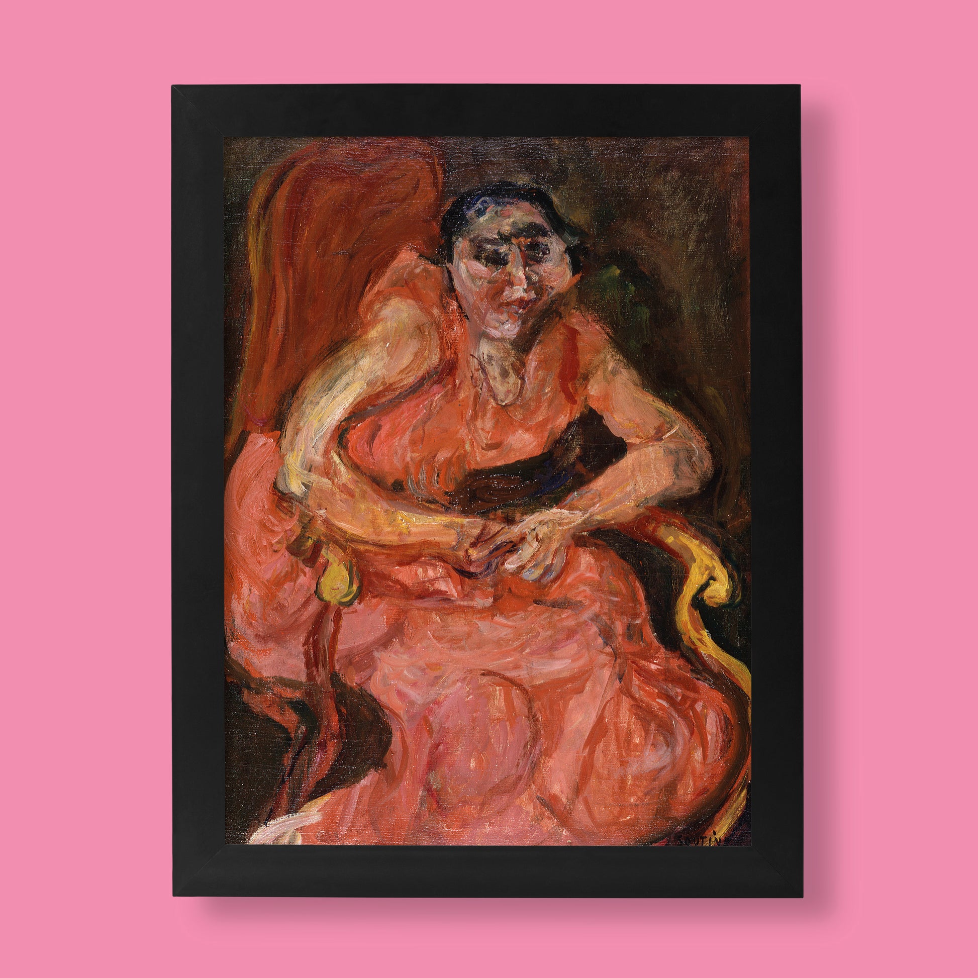 Chaim Soutine Woman in Pink fine art print - School of Paris Expressionist painting reproduction for modern wall art and contemporary home decor