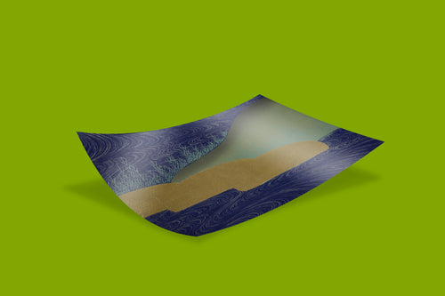 Detail of Kamisaka Sekka Chigusa woodblock print showing traditional Japanese wave patterns and nature motifs, museum quality art print for home decor