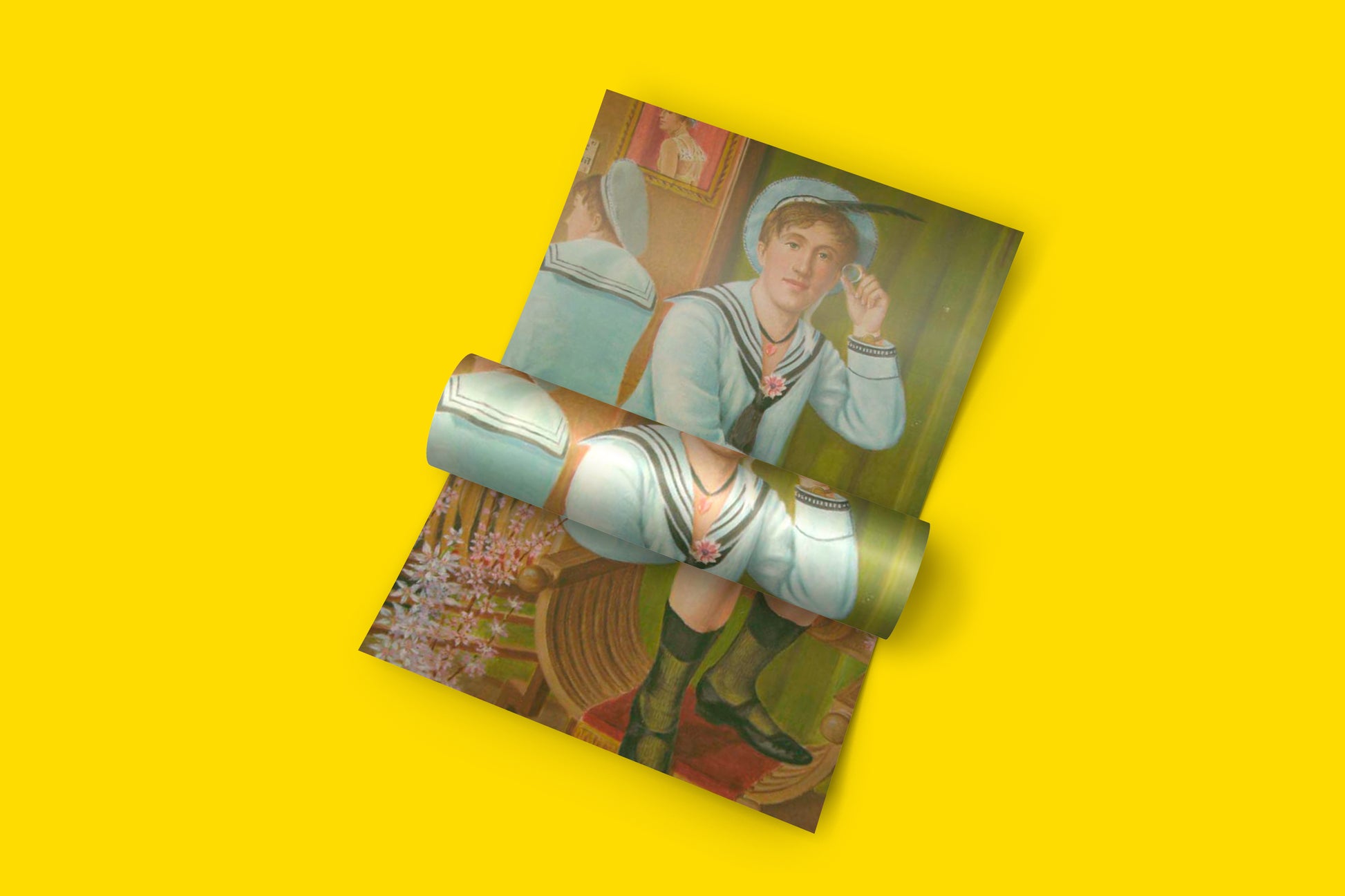 Wall art poster of an Elisàr von Kupffer painting, depicting a person in a light blue sailor costume with a monocle, a significant piece of historical queer art.