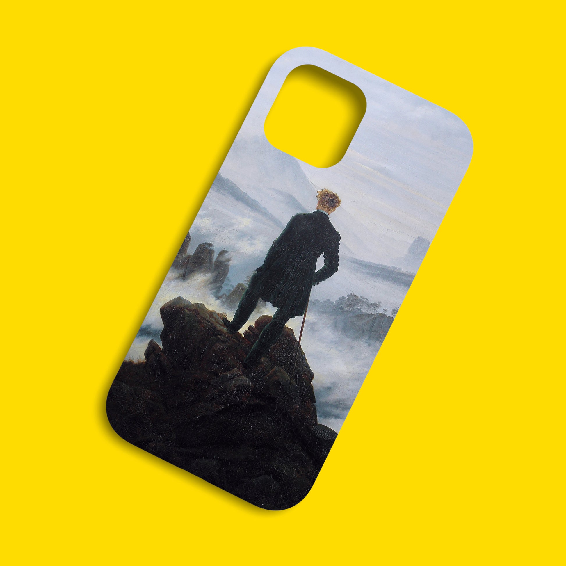 Stylish and durable Wanderer above the Sea of Fog phone case showcasing iconic Romanticism artwork for fine art enthusiasts