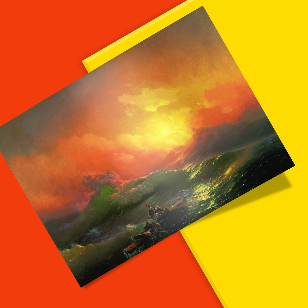High-quality giclée art print of Aivazovsky's The Ninth Wave maritime masterpiece, museum-quality wall art reproduction for interior design