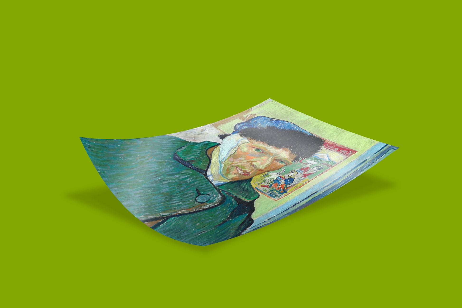 High-resolution fine art print of Vincent van Gogh’s self-portrait with bandaged ear for home décor