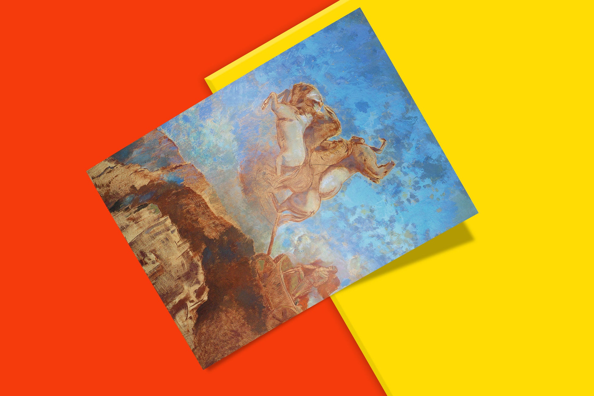 Classical mythology inspired wall art featuring Odilon Redon's iconic Apollo chariot scene, high-quality art print for sophisticated home styling and gallery walls