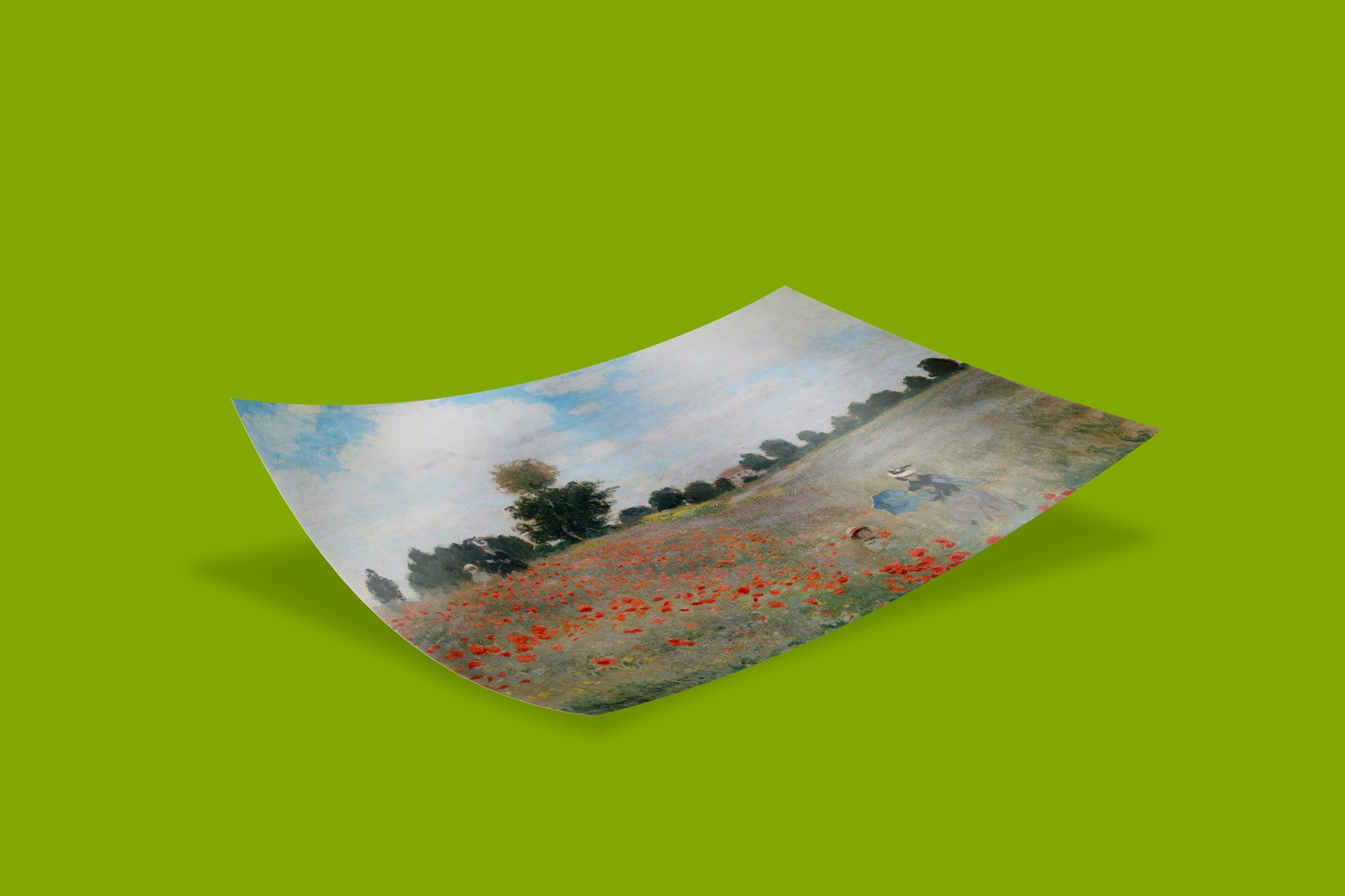 Museum-quality print of Claude Monet's Poppy Field, a classic painting reproduction ideal for a stylish wall decor statement.
