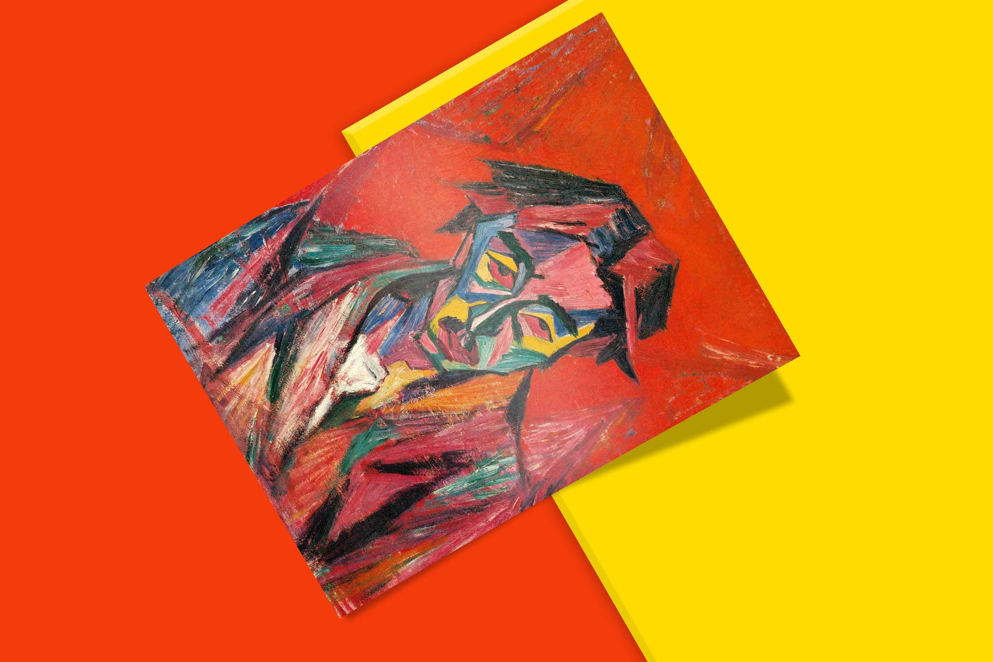 Collectible fine art poster of Tetsugorō Yorozu's self-portrait, offering vivid colours and exceptional detail through giclée printing, a must-have for art collectors and designers.