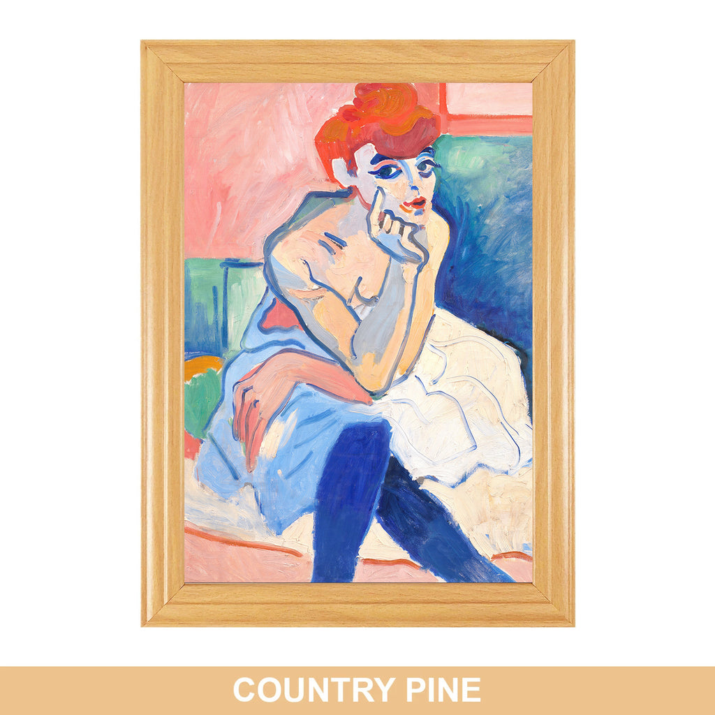 Country Pine A4 classic style picture frame for art prints and wall art, UK handmade frame with natural wood-effect finish and shatterproof Perspex front