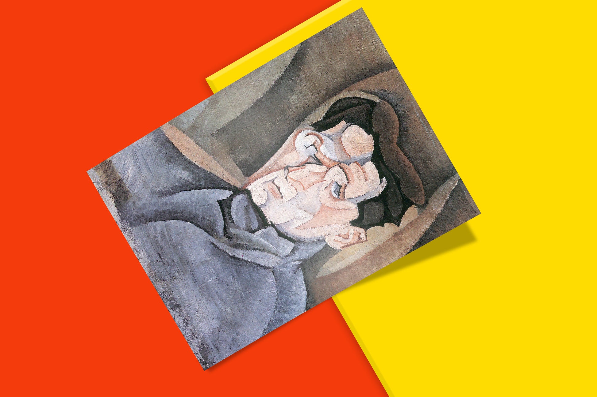 Analytical Cubism art poster featuring Juan Gris' famous portrait - High-quality giclée print perfect for art collectors and contemporary living spaces