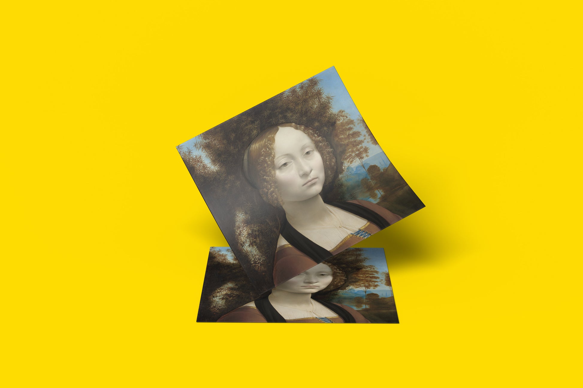 The highest resolution print of Ginevra de' Benci, highlighting the rich colours and smooth matte finish of this Leonardo da Vinci masterpiece.
