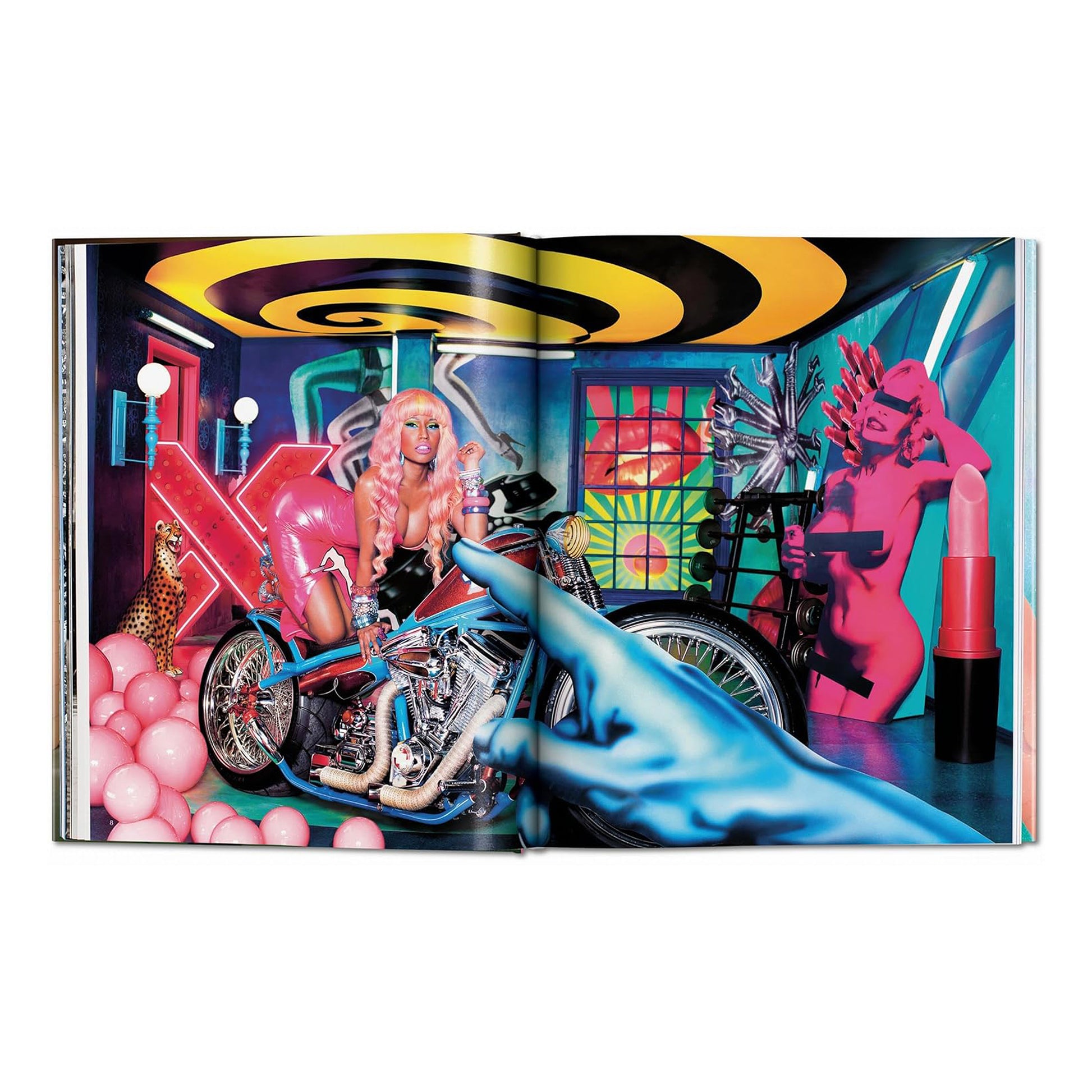 David LaChapelle fine art photography from the Taschen "Lost + Found" book featuring a surreal portrait of Nicki Minaj on a custom motorcycle.