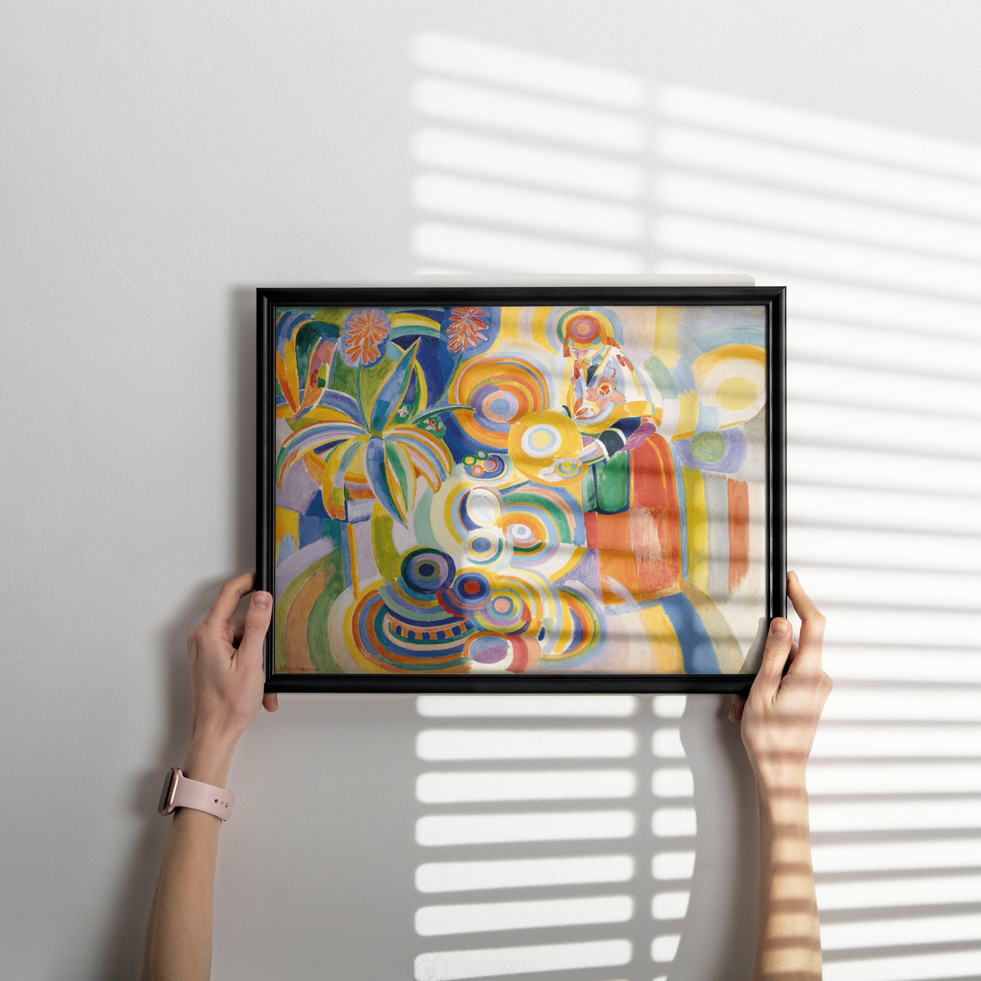 Framed Robert Delaunay Portuguese Woman art print showing museum quality presentation, contemporary wall art for home or office decor